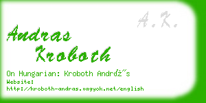 andras kroboth business card